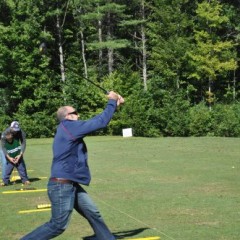 Keith tries to master the sport of FlingGolf