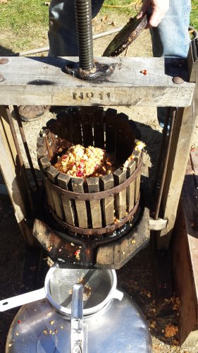 A wine press made by Ames Manufacturing Co.
