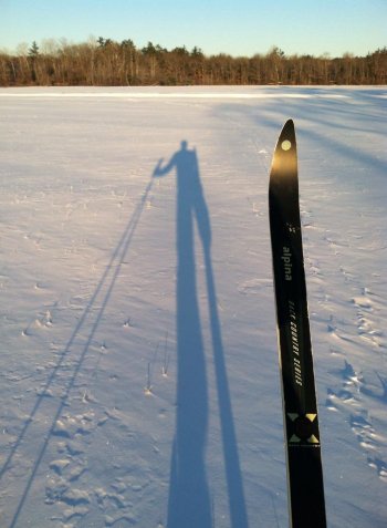 We recommend using two skis when you go, but this is still a sweet picture.