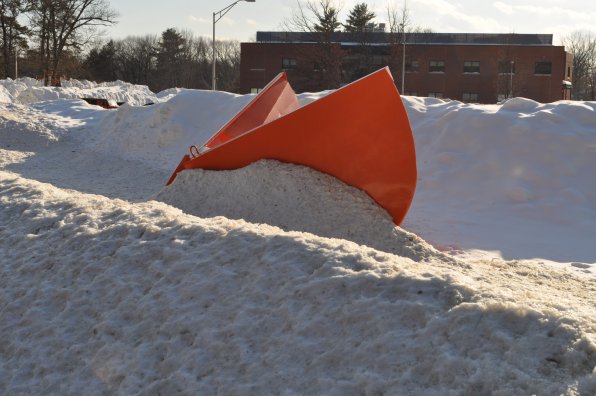 6. These poor plow blades (that is what they are, right?) have given up on winter and decided to become one with the snow. It was just too difficult to transport.