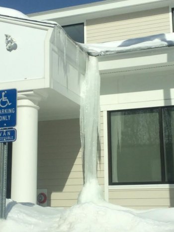 This icicle may be growing out of the ground.