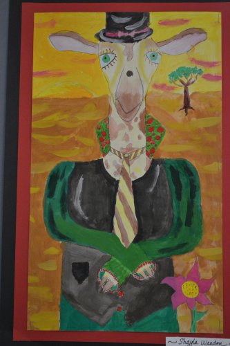 Mona Giraffe – inspired by the Mona Lisa, Shayla Weeden (grade 7).