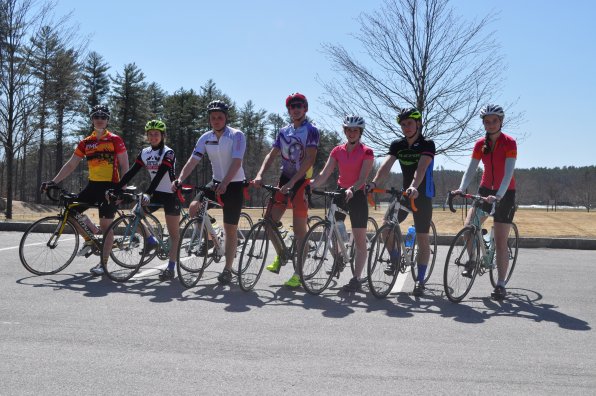 St. Paul’s cyclist all-stars Jacob Witt, Jade Thomas, Jamie Marshman, Reid Noch, Gabby Spurzem, Oliver Van Everen and Mary Elmore DeMott are ready to go for a really, really long ride.