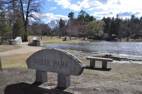 <strong>White Park</strong></p><p>Not pictured: the sweet fountain in the middle of the White Park pond, which happened to be off when we snapped this photo. Trust us, though; it’s majestic. Pictured, however, is the famous skate house behind the pond, which helps turn this park into one of the most happening ice skating spots in town during the 17 months of winter each year. White Park (on White Street) also has one of the best pools for children in the city (there’s an awesome mushroom fountain!) and an outstanding playground, as well as a full basketball court that was redone with fancy new hoops just a few years ago. You can usually find a good pickup game there during the warmer months. The park also has picnic tables, a baseball field, room to play soccer and trails to walk on.