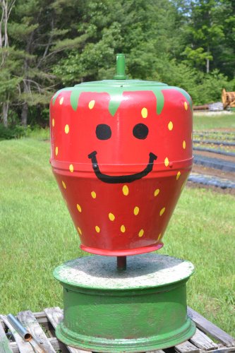 Now that’s a happy looking fruit statue.