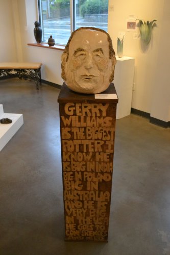 Head of Gerry Williams, on inscribed pedestal base, Jane Kaufman.