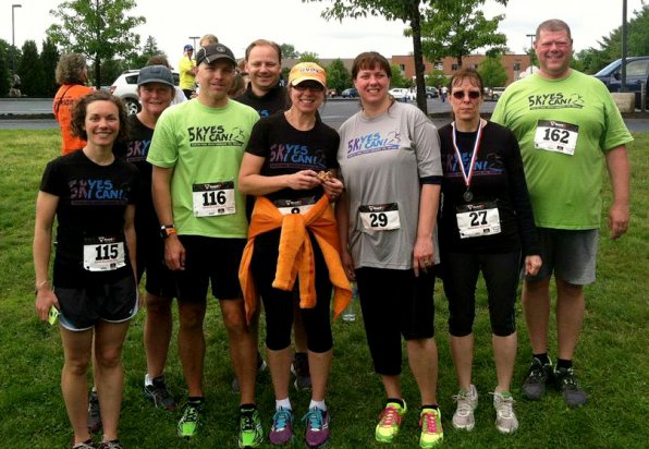 Erin Girzone (left) and the rest of the “5K, Yes I Can” program after running the Leap 5K.