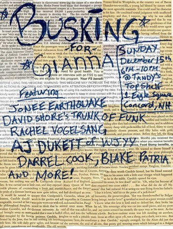 A flier from Busking for Gianna, the second event held as part of the Busking for a Cause series in Concord.