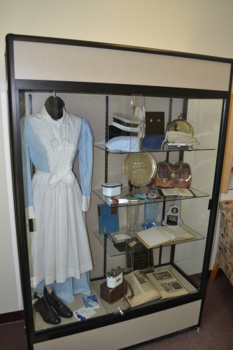 Check out all this old nursing attire and equipment that the VNA has sitting in a display case at its headquarters located at 30 Pillsbury St.
