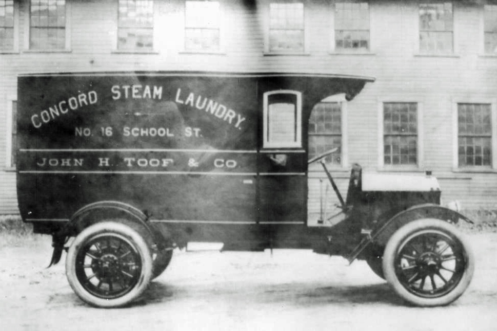 This vehicle made in the Abbott & Downing yard for Concord Steam Laundry represents the era when car makers figured it would totally be safe to not put any sort of anything on either side of the driver or some kind of shield in front of him. If the driver were a football player, this car would be his leather helmet. Thankfully they’ve made tremendous strides in safety standards since then – unless you’re a UPS driver. Then you still have no doors and you have to wear those awful brown shorts. Thanks to reader Earl Burroughs for the photo.