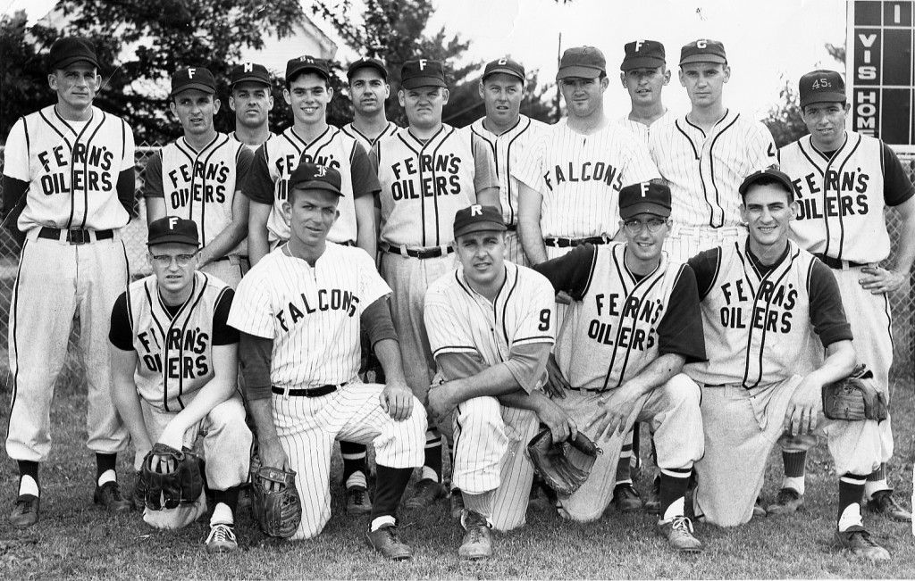 The 1962 Concord Independents were runners-up in the New Hampshire State Amateur Baseball Tournament, and were also runners-up in wearing the same uniform, Who let those Falcons guys in, anyway? Team members were: <strong>Front row:</strong> Don Mason, Paul Breckell, Jerry Babson, Dick Whittier, Roby Gaudreau.<strong> Back row:</strong> Tom DeStefano, Dunk Walsh, John Jackson, Dick Gagne, Olin Ingham, Chet Hoadley, Tom Johnson, Bruce Keenan, Dick Daley, Dick Symonds and Frank Wilner. Thanks to Frank Wilner for sending in the photo.