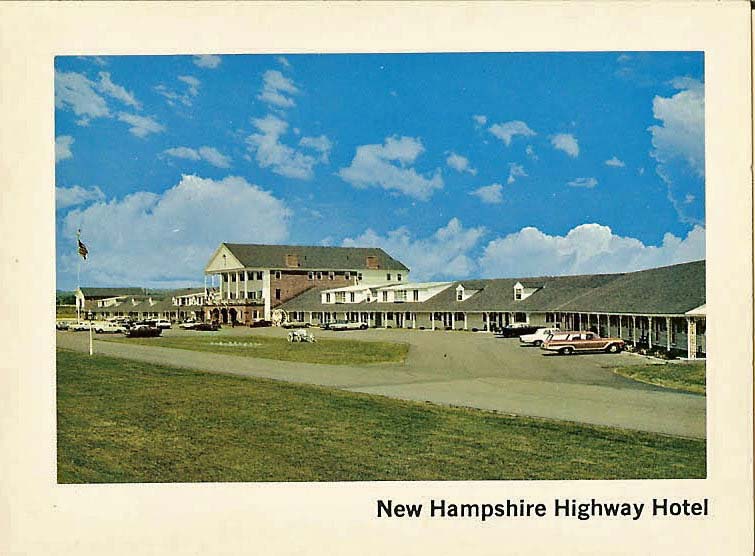 If this picture of the New Hampshire Highway Hotel looks pretty enough to be a postcard, that’s because it totally was! Thanks to reader Earl Burroughs for hooking us up with the image, and thanks to station wagon makers for being a thing and for putting wood panneling on every square inch that wasn’t metal or rubber.