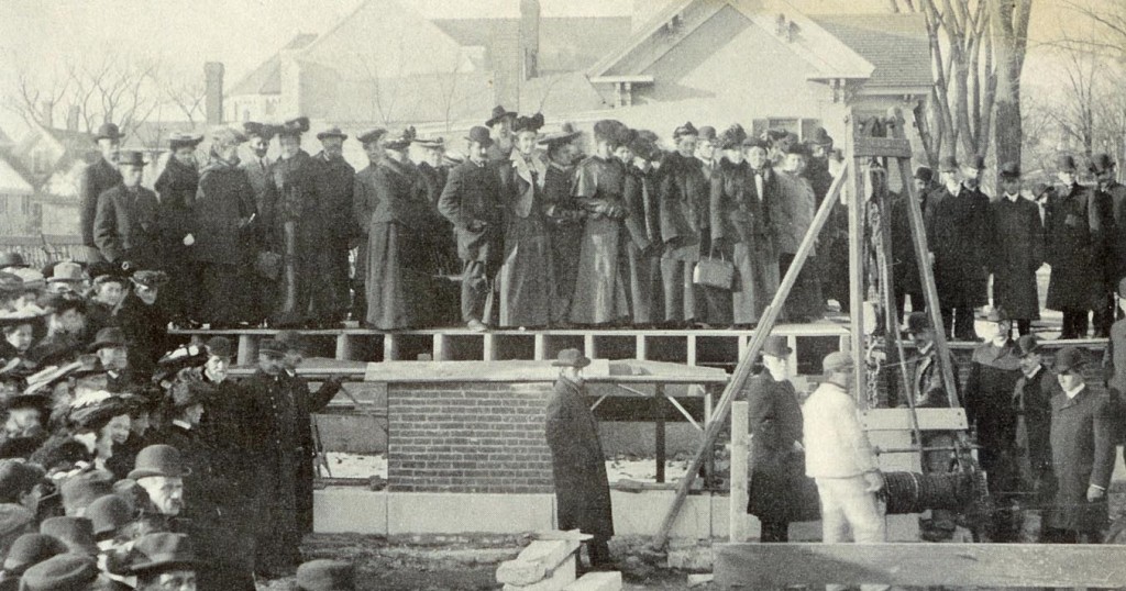 Well, isn’t this embarassing – it looks like everyone wore the exact same outfit to the laying of the cornerstone at the YMCA on Nov. 17, 1904. Little known fact illustrated above: The YMCA was built directly to the right of the installation known as the sea of dismembered heads. Thanks to reader Earl Burroughs for the pic.