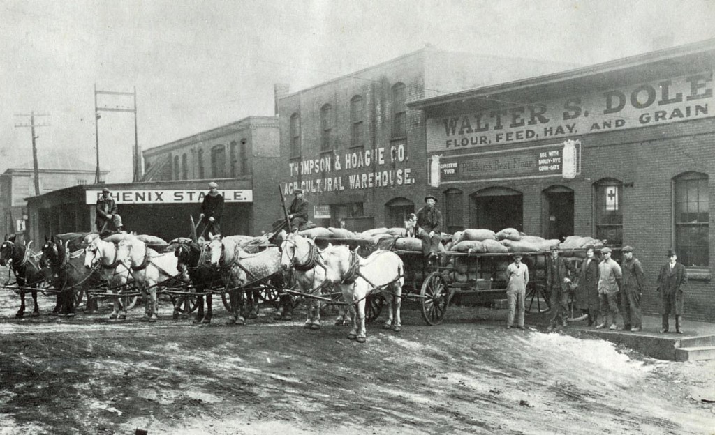 Here we have proof that traffic is not a new phenomenon in downtown Concord, though there is admittedly less horse and buggy congestion these days. This photo, courtesy of faithful reader Earl Burroughs, shows Low Avenue in the late 1800s or early 1900s. Some artifacts live on to this day: note the Thompson and Hoague building in the background, featured most recently in our latest scavenger hunt. 