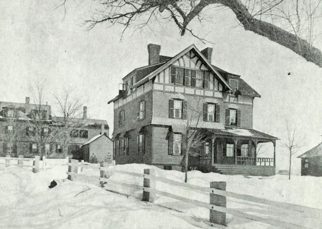 Given the snow cover on the ground in this image, you might think we flew into the future and took this shot in late May of this year, but it’s actually from reader Earl Burroughs and shows the business office and Conover House at St. Paul’s School in 1887. Man, the 80s were so cool.