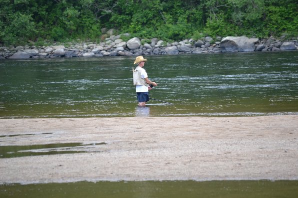 Nothing like taking a walk into the Merrimack River for a little daytime fishing.