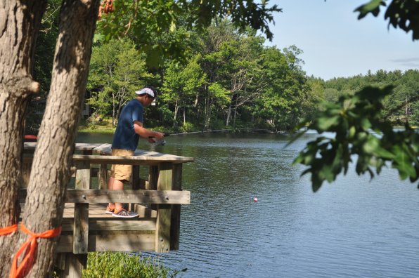 Richie Clar takes in a beautiful afternoon at Hothole Pond.