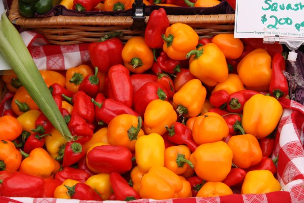 The snacking sweet peppers at Apple Hill Farm’s booth looked downright peppery.