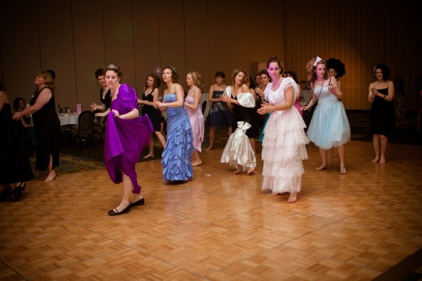 Look at all that dancing fun, chock full of frills and lace. Makes us want to do the electric slide.