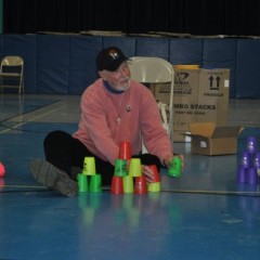 Jim Kinhan guiding Beaver Meadow students to cup stacking greatness
