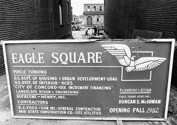 The original proposal for Eagle Square was to build only this sign, but someone made it a rectangle and screwed everything up. Kidding!