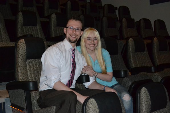 Most people go to Red River Theatres to watch movies. Mike Clark and Ryan Foley went to get engaged. Well, after they went to watch movies once.