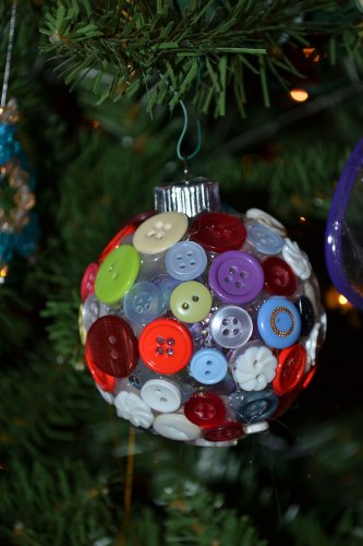 A new ornament made of old buttons.