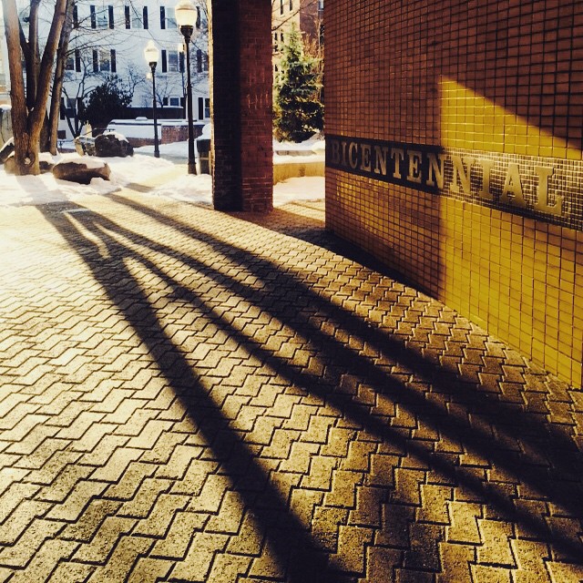 Don’t be distracted by the really tall skinny people casting the shadows in this picture; the real story is the nearly perfect square of light next to the word Bicentennial. Consider the case of how the square got its name officially closed. Thanks to Instagram user @ryanlafemme for snapping the photo.