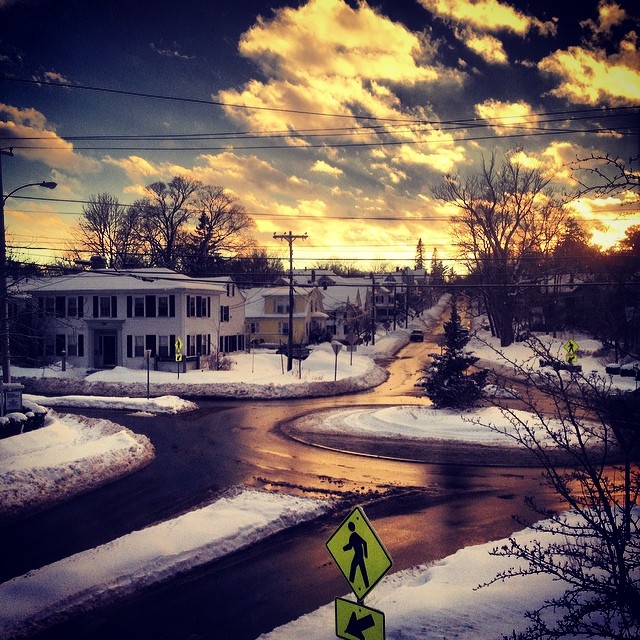 We love this photo from Instagram user @ megnutty, but we love her description even better: “Sick of the snow but I’ll take that sunset.” We’ll take it, too. We’ll also take a couple slices of pizza, if you’ve got ‘em.