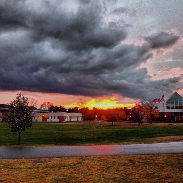 This picture of a fiery sky over NHTI was snapped by Instagram user @darkroomsignite. Fitting name!