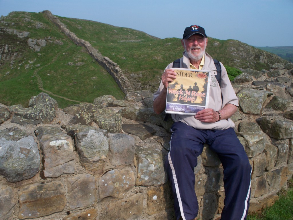 Concord’s own Jim Kinhan recently trudged the nearly-100 mile stretch of Hadrian’s Wall Path that runs from Newcastle to Bowness in the northern countryside of England, and as you can see in this photo, the Insider did, too. Not pictured: Kinhan bouncing on the balls of his feet at the end yelling, “Yo Hadrian!”