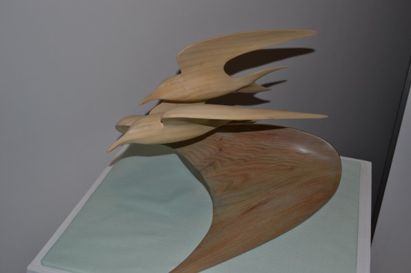 Birds made of wood.