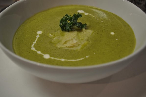 Wellington’s version of a vegetarian kale and Parmesan soup.