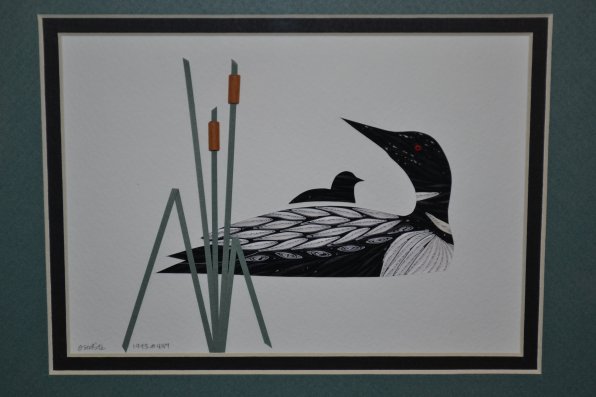 Loons and cattails.