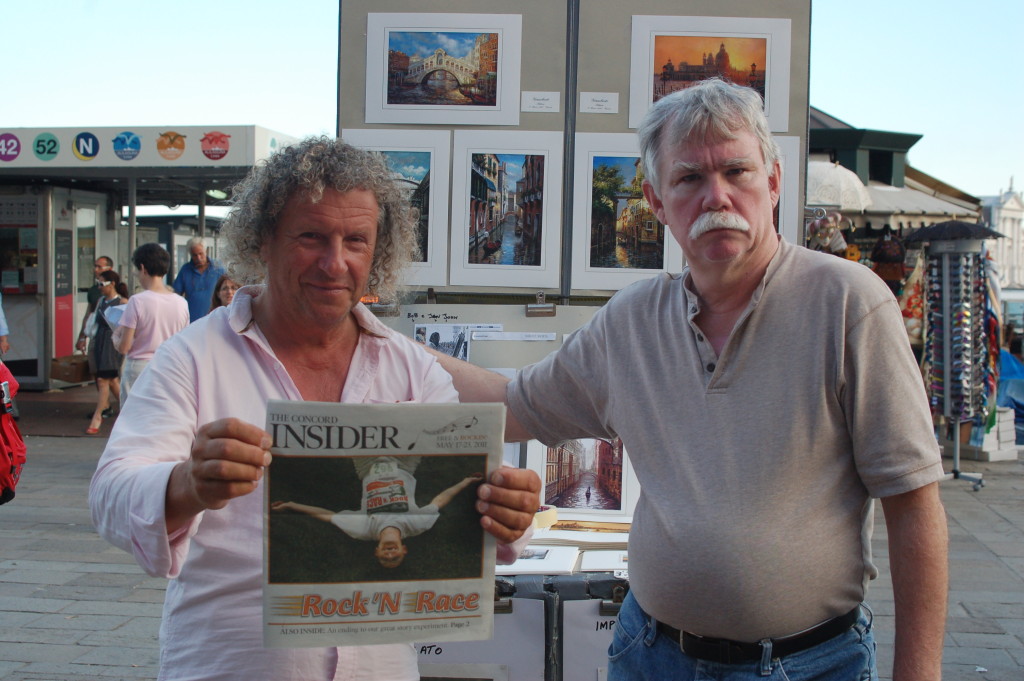 Ralph Nickerson of Chichester recently traveled to Venice Italy and met with his friend Giamberti,  the artist.  As soon as Giamberti saw the Insider he insisted to have his photo taken with it and Ralph.  In fact he took the copy of the Insider and said he was keeping it.  Ralph never saw it again.