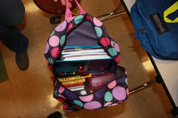 Look at all that cool stuff students got in their backpack.