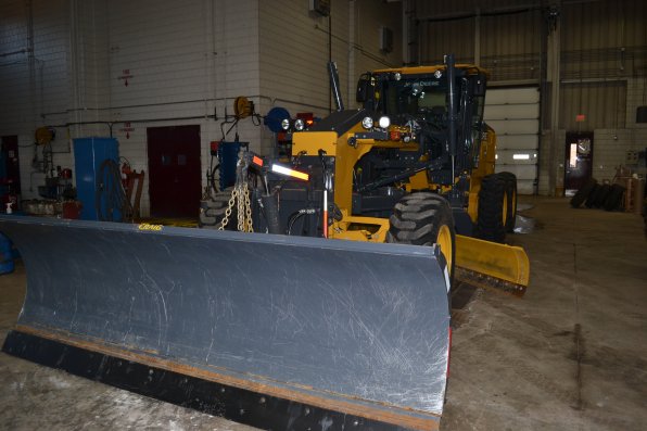 This piece of equipment, which doubles as a road grater in the summer, is what the General Services snow removal team uses when they have to move a lot of snow in a small window of time – like when you’re at work or when cleaning up Main Street.
