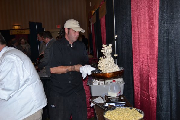 Dave Ruby of O Steaks & Seafood tosses up a fresh batch of mac and cheese.