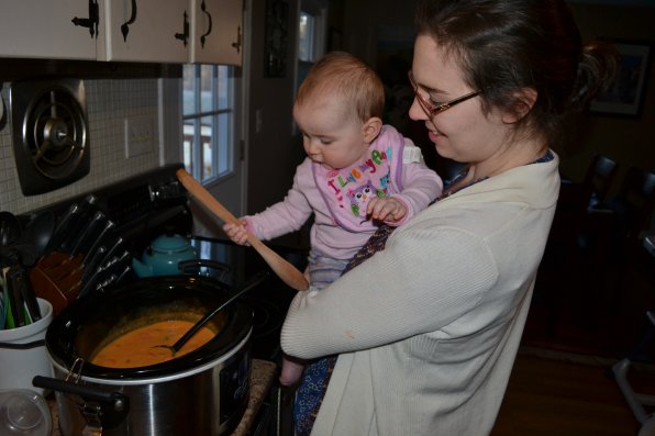 Tim’s daughter, Sophie, and wife, Mary, were big helps when making what surely will be the best buffalo chicken soup ever – at least to come out of the Goodwin kitchen.