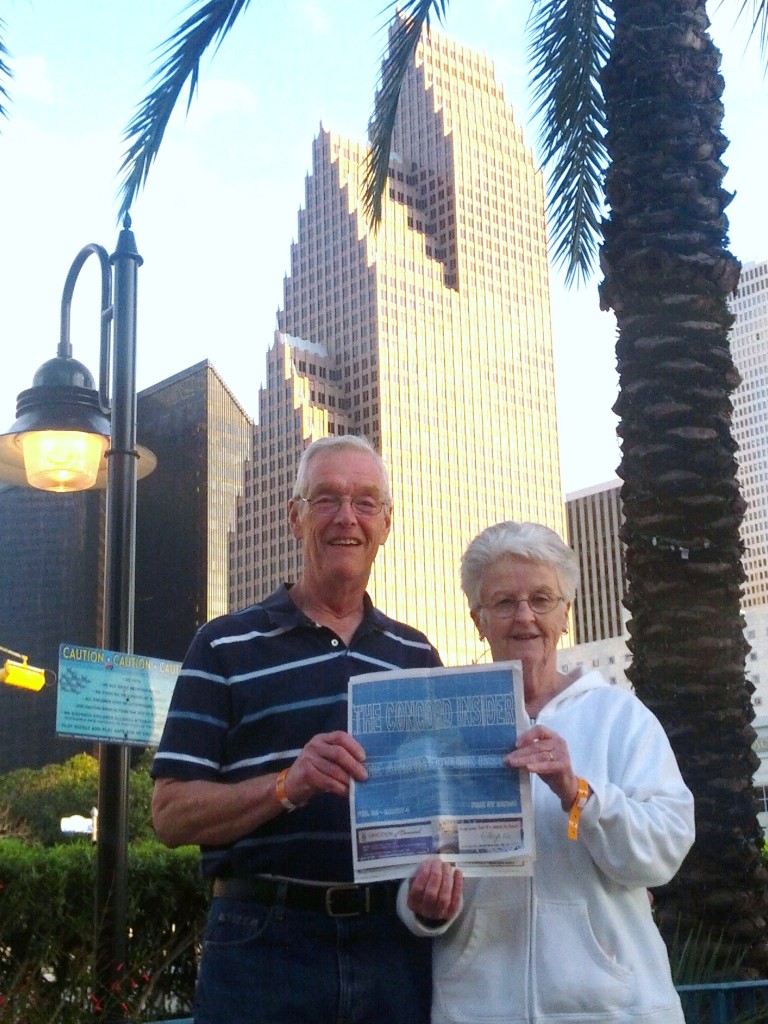 Dennis and Catherine Fitzgerald recently stopped in downtown Houston while visiting their son, and look at that – they stopped with the architecture issue in front of some official Texas architecture. Well done! If you have a travel photo with the Insider, send it to news@theconcordinsider.com, and you might just find it on these pages.