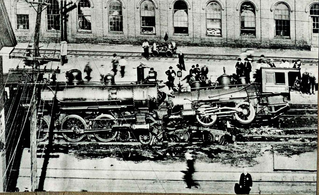 A couple of turn-of-the-century Casey Joneses found themselves in a bit of a pickle back in the day. We don’t know much more about this train crash photo, but we’re guessing it’s a shot of the 1910 cattle car crash that killed 13 calves and a cow. This would never happen with the Insider’s Main Street redesign, by the way. That’s the beauty of a monorail – one-way traffic only!