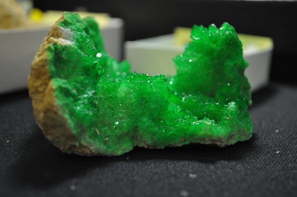 An emerald aura geode.