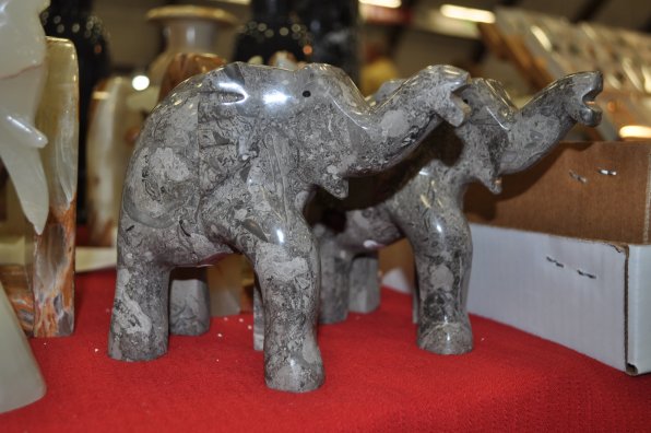 Stone elephants.