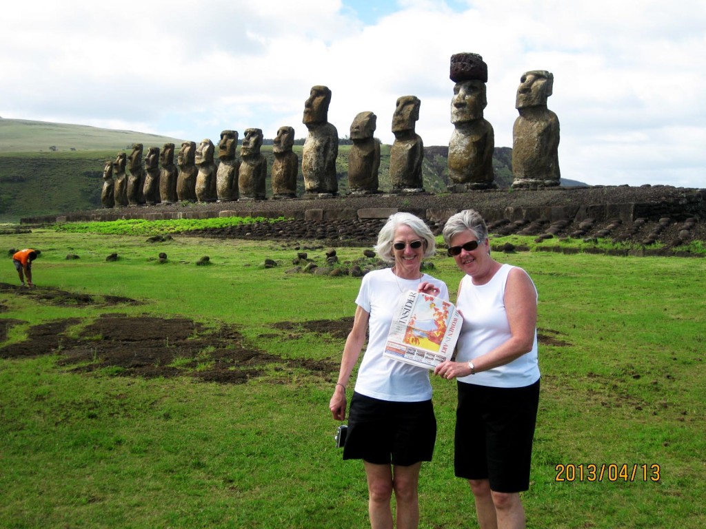 Travel agents Sandy Delude and Hansi Glahn took a “business trip” to Easter Island this summer – and they brought the Insider with them! We guess that when you’re a travel agent, every trip is technically a business trip. What a racket!</p><p>We want the Insider to travel around the world! Send your Insider-centric travel pictures to news@theconcordinsider.com.