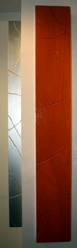 “Untitled – orange and silver, two pieces,” Steven Muller.