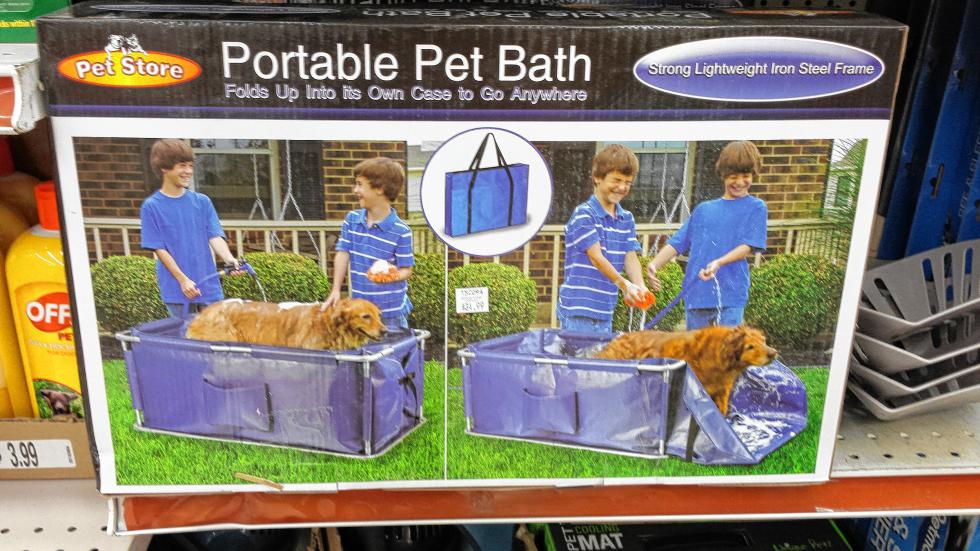 You really never know when Lassie is going to roll in a mud puddle, cross paths with a skunk or find a new swimming hole that is definitely not meant for swimming. So the Portable Pet Bath is an absolute no brainer. It even folds up into a convenient case, so all that fun happening on the box can travel with you. (TIM GOODWIN / Insider staff) - 
