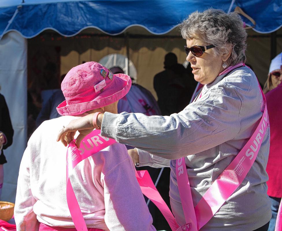Survivors get to wear a pretty pink sash. - 
