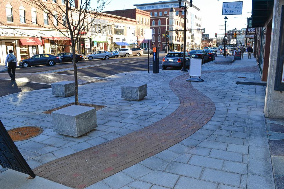 Follow the red-brick road. Or take a load off on one of those granite blocks, either way. (TIM GOODWIN / Insider staff) - 
