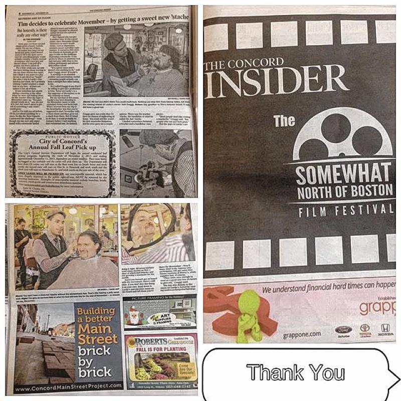 @luckysbarbershop said “Thank you to @concordinsider @concordmonitor for helping spread the word about @movember and the great things they are doing to help spread the word about mens mental and physical health. Also a great article about SNOB Film Festival which kicks off this weekend!” - 
