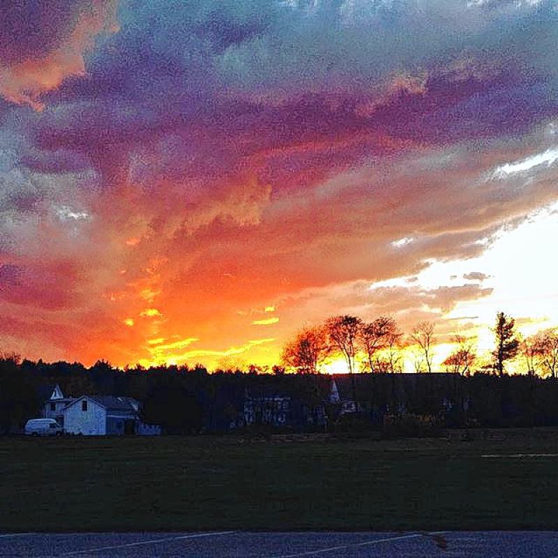 We’re not sure if Instagram user @ironeyewest was trying to make this pic look like a postcard that shows off late fall in New Hampshire, but if so, she nailed it. Just look at how the trees have lost most of their leaves (and yes, more are falling in your yard as you read this), the dark afternoon skies and that fading sunshine that makes us feel like it’s bedtime at 4:30 p.m. And you better believe we’re hanging this on our refrigerator for daydreaming purposes when the white flakes start flying. (Courtesy photo) - 
